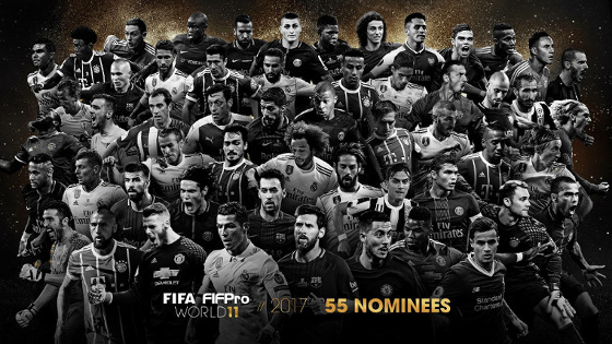 Os 55 melhores jogadores do mundo na temporada 2016/2017, segundo